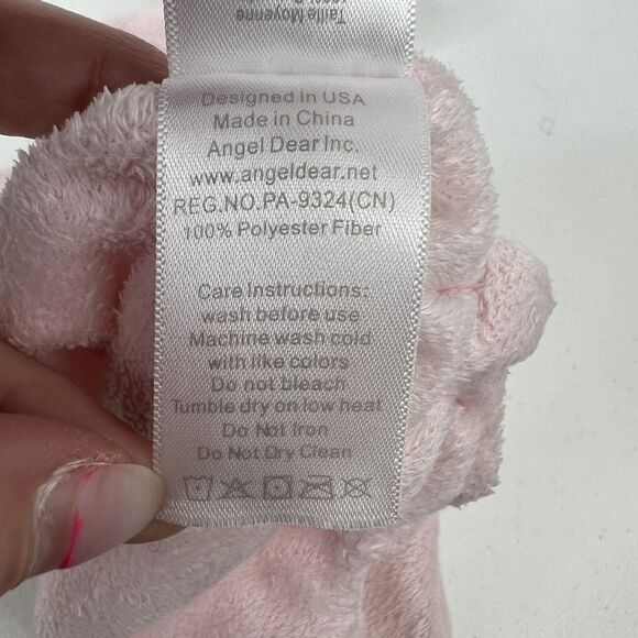 Angel Dear Pink White SHEEP Lamb Soft Plush Security Blanket Lovey Knot Knotted - Picture 6 of 9